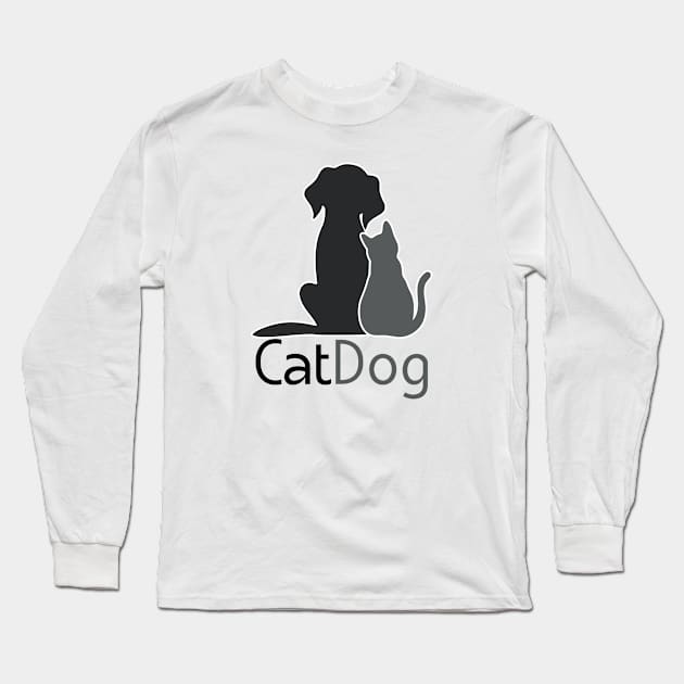 Catdog Long Sleeve T-Shirt by HobbyAndArt